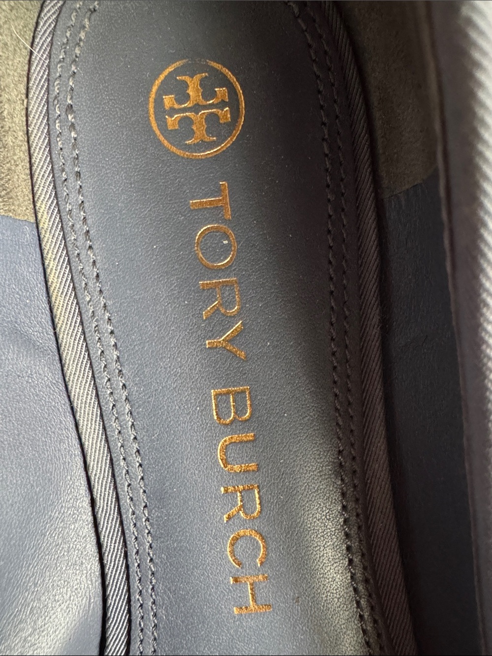 Tory Burch Slate Gray Leather Pom-Pom Loafers - Picture 12 of 14